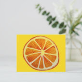 Juicy Orange Citrus Aquarellfrucht Pop Art Postkarte (Stehend Vorderseite)