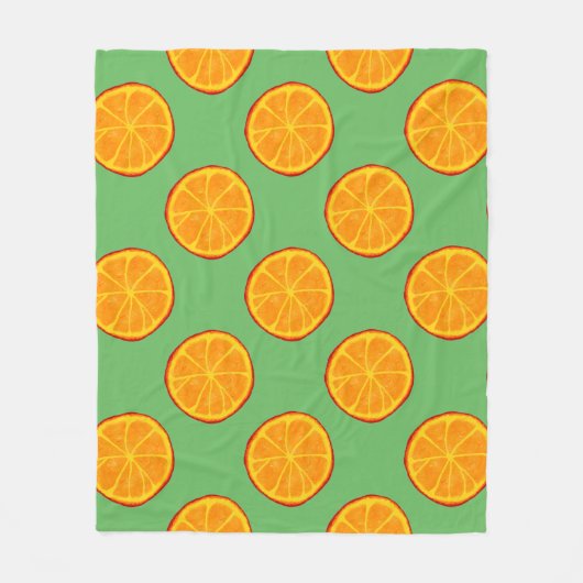 Juicy Orange Custom Fleece Blanket (Vorderseite)
