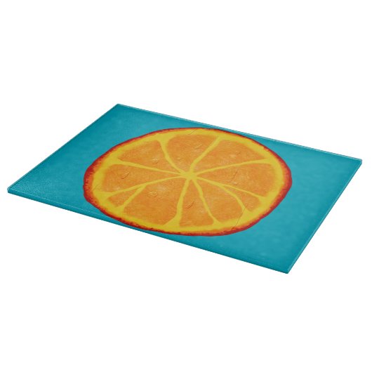 Juicy Orange Custom Glass Cutting Board Schneidebrett (Ecke)