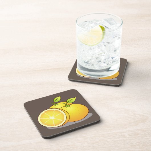 Juicy Orange Fruchtkunst Getränkeuntersetzer (Rechte Seite)