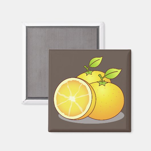 Juicy Orange Fruchtkunst Magnet (Vorderseite/Rückseite)