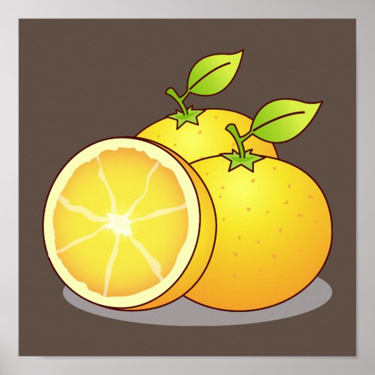 Juicy Orange Fruchtkunst Poster (Vorne)