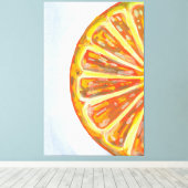 Juicy Orange Fruit Slice Leinwanddruck (Insitu (Holzboden))