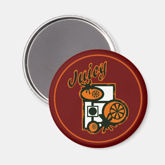 Juicy Orange Magnet (Vorderseite/Rückseite)