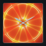 Juicy Orange Quadratische Wanduhr<br><div class="desc">When I was 18 or so, I read a book about complex analysis and harmonic functions. I found the theory therein to be so beautiful that I wrote a program to breed such functions and to display them as images, so all people can access the beauty of complex functions. This...</div>