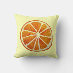 Juicy Orange Slice Aquarellfrucht Pop Art Kissen