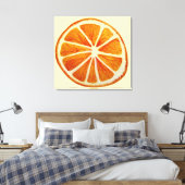 Juicy Orange Slice Aquarellkunst Pop Art Leinwanddruck (Insitu (Schlafzimmer))