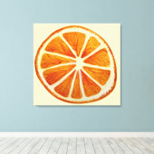 Juicy Orange Slice Aquarellkunst Pop Art Leinwanddruck (Insitu (Holzboden))