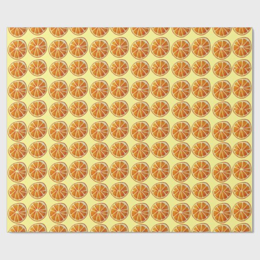 Juicy Orange Slice Aquarellmuster Pop Art Geschenkpapier (Flach)