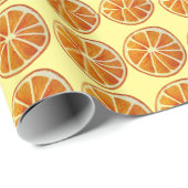 Juicy Orange Slice Aquarellmuster Pop Art Geschenkpapier (Rolleneckpunkt)