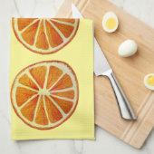 Juicy Orange Slice Aquarellmuster Pop Art Handtuch (Viertel Falte)