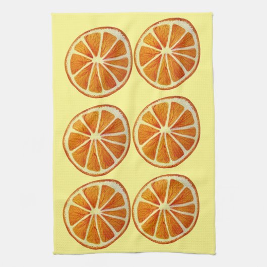 Juicy Orange Slice Aquarellmuster Pop Art Handtuch (Vertikal)