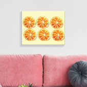Juicy Orange Slice Aquarellmuster Pop Art Leinwanddruck (Insitu (Wohnzimmer))
