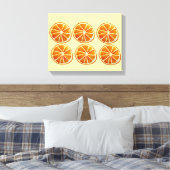 Juicy Orange Slice Aquarellmuster Pop Art Leinwanddruck (Insitu (Schlafzimmer))