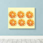 Juicy Orange Slice Aquarellmuster Pop Art Leinwanddruck (Insitu (Holzboden))
