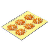 Juicy Orange Slice Aquarellmuster Pop Art Notizblock (Linke Seite)