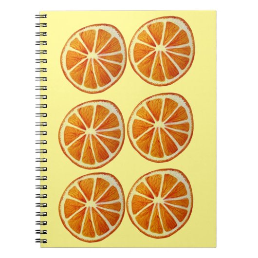 Juicy Orange Slice Aquarellmuster Pop Art Notizblock (Vorderseite)