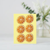Juicy Orange Slice Aquarellmuster Pop Art Postkarte (Stehend Vorderseite)