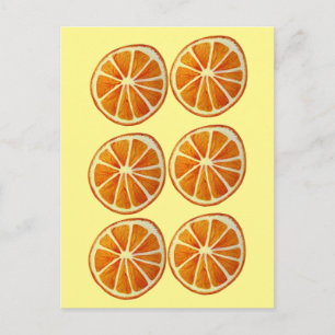 Juicy Orange Slice Aquarellmuster Pop Art Postkarte