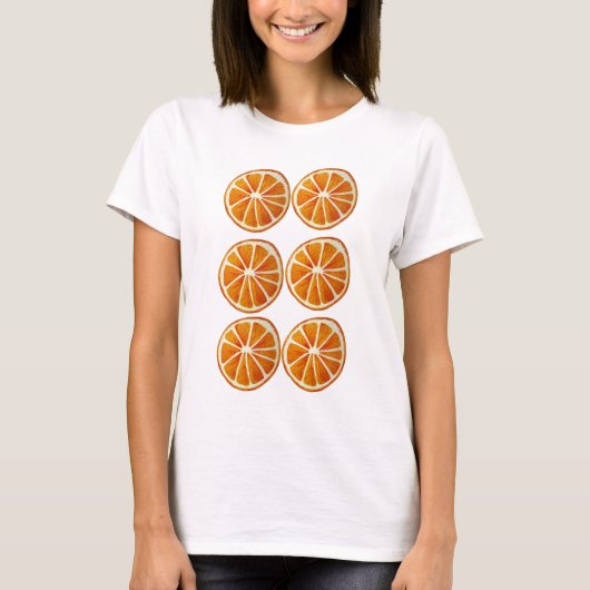 Juicy Orange Slice Aquarellmuster Pop Art T-Shirt (Vorderseite)