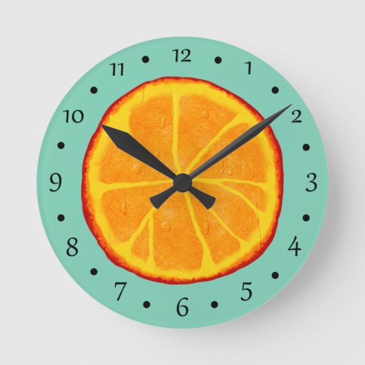 Juicy Orange Slice Runde Wanduhr (Vorderseite)