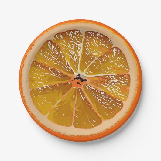Juicy Orange Slice - Spaß Pappteller (Vorderseite)