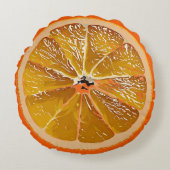 Juicy Orange Slice - Spaß Rundes Kissen (Vorderseite)