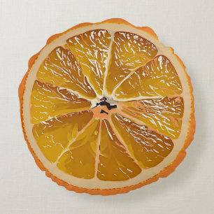 Juicy Orange Slice - Spaß Rundes Kissen