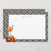 Juicy Orange Spritz Floral Brautparty Dankeskarte (Vorne/Hinten)