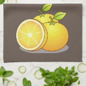 Juicy Orangen lustige Frucht Geschirrtuch (Gefaltet)