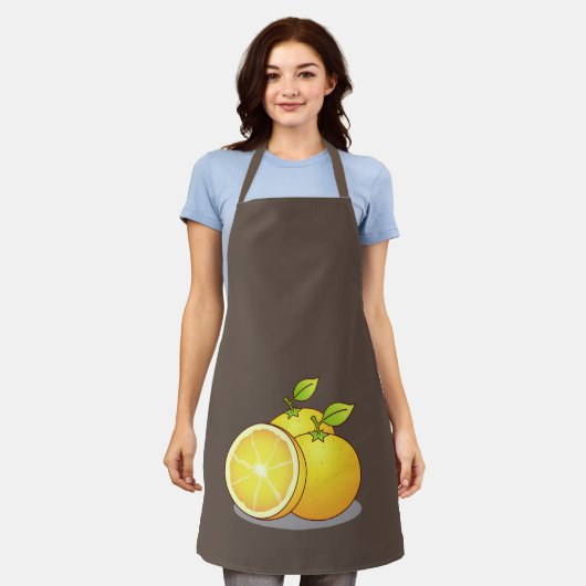 Juicy Orangen lustige Frucht Schürze (Getragen)