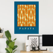 Juicy Papaya Poster Blue (Heimbüro)