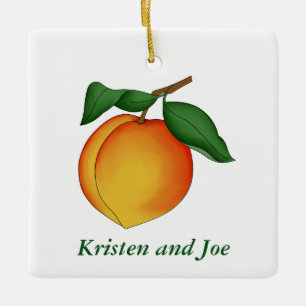 Juicy Peach Christmas Ornament