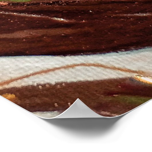 Juicy pear Fruit Botany Poster (Ecke)