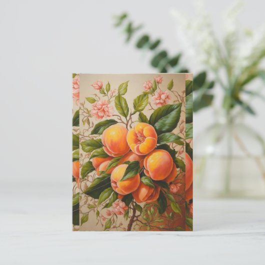Juicy Pfirsiche Postkarte (Stehend Vorderseite)