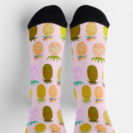 Juicy Pineapple Bubblegum Pattern Socken (Oben)