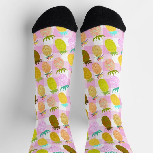 Juicy Pineapple Bubblegum Pattern Socken (Oben)