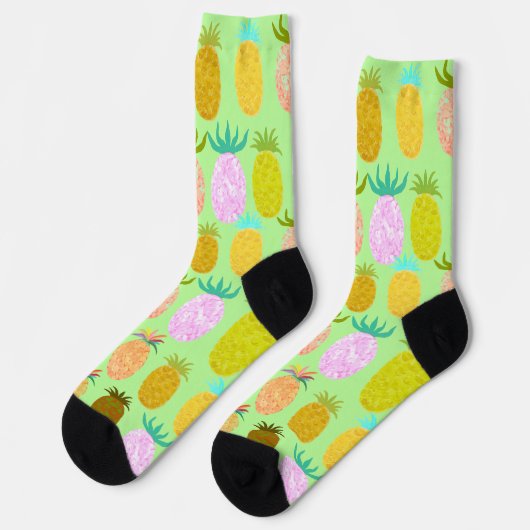 Juicy Pineapple Lime Pattern Socken (Linkes Detail)