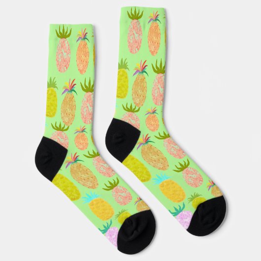 Juicy Pineapple Lime Pattern Socken (Rechts)
