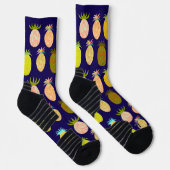 Juicy Pineapple Navy Pattern Socken (Rechts)