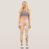 Juicy Pineapple Pattern Capri Leggings (Vorderseite)