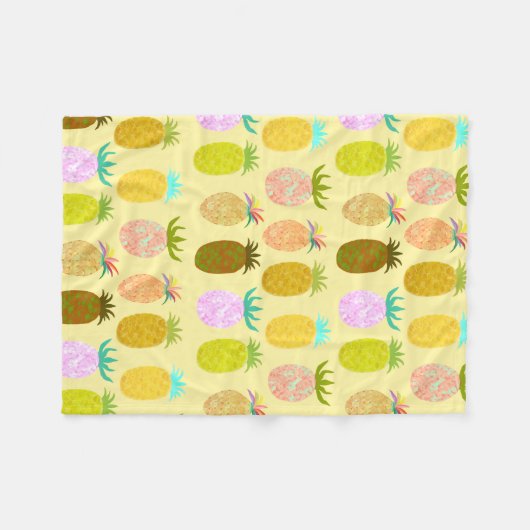 Juicy Pineapple Pattern Fleecedecke (Vorderseite (Horizontal))