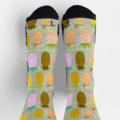 Juicy Pineapple Plaid Pattern Socken (Oben)