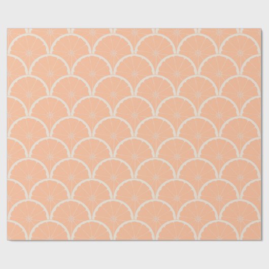 Juicy Pink Grapefruit Pattern Peach Fuzz Geschenkpapier (Flach)