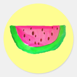 Juicy pink Pop Art Wassermelone Runder Aufkleber