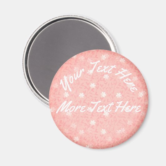 Juicy Pink Tiny Floral Print Pattern Magnet (Vorderseite/Rückseite)