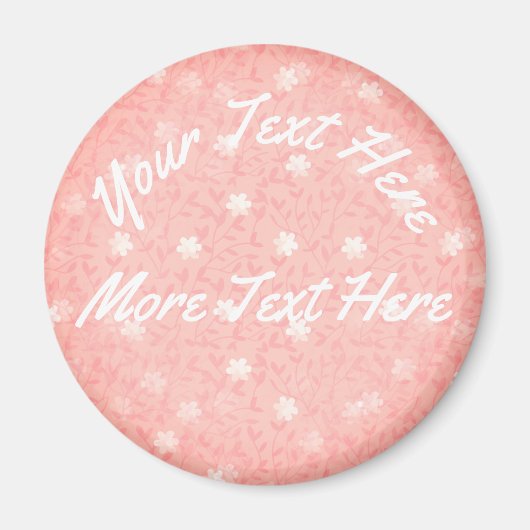 Juicy Pink Tiny Floral Print Pattern Magnet (Vorne)