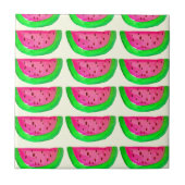 Juicy pink watermelon Fruchtmuster auf Zitrone Fliese (Vorderseite)