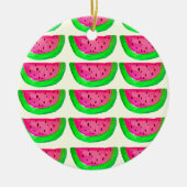 Juicy pink watermelon Fruchtmuster auf Zitrone Keramikornament (Vorne)