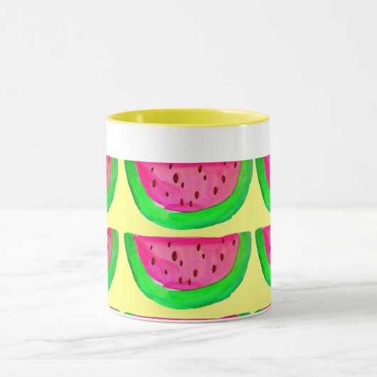 Juicy pink watermelon Fruchtmuster auf Zitrone Tasse (Zentrum)